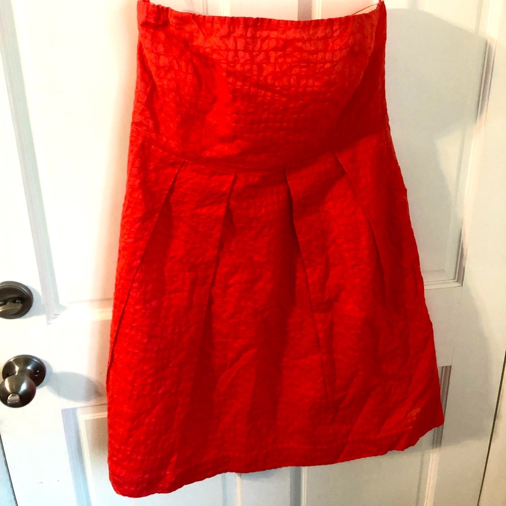 NWT J Crew Factory Coral Lorelei Embossed Sleeveless Dress 12
